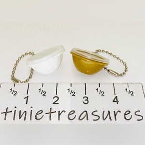 Tupperware keychain set Of 2 Mini Wonderlier Bowl Gold Speckled tinietreasures